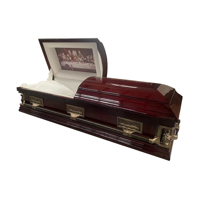 Western Style Solid Wood Casket